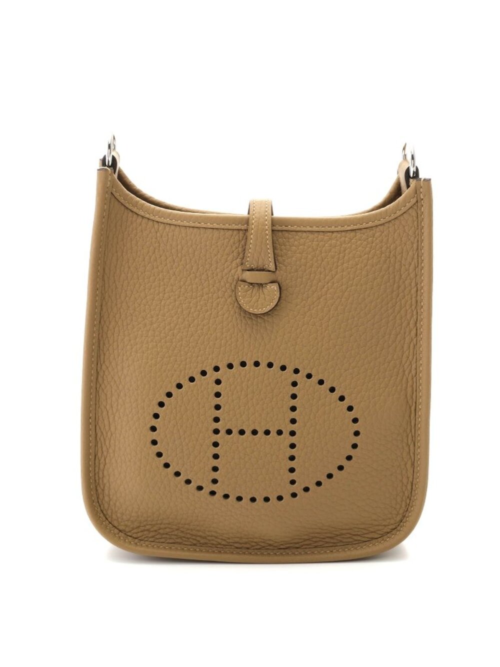 Hermes Evelyne TPM Dune Silver Shoulder Bag Taurillon Clemence